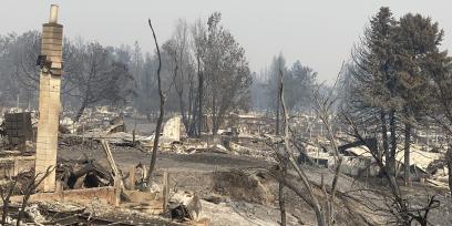 a city decimated by wildfires
