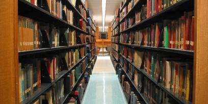 Photo of library stacks