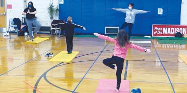 Yoga class in school