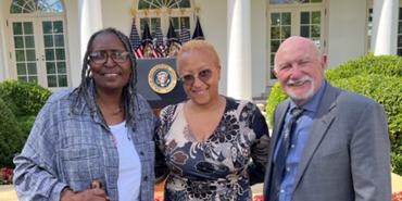 Photo of AFT retirees Viola Curry, Nina Tribble and John Soldini