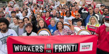 Randi Weingarten and union members in Atlanta