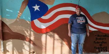 Samantha Rosado-Ciriello with mural 