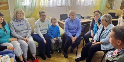 Randi en Ucrania con maestros de preescolar