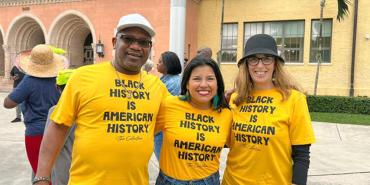 UTD officers: from left, Vice President Antonio White, President Karla Hernandez and Secretary-Treasurer Mindy Grimes-Festge