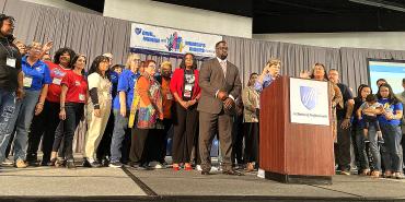 Photo of some of the recipients of PPI funding announced at the AFT Civil, Human and Women's Rights Conference Oct. 20.