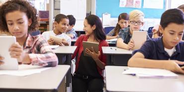 Students and teacher in classroom