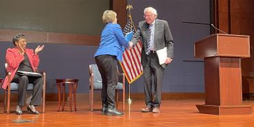 AFT President Randi Weingarten with Senator Bernie Sanders