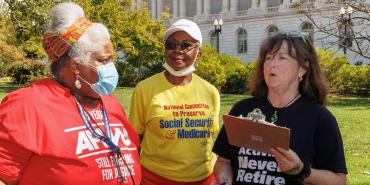 Photo of activists at the National WEP/GPO Repeal Task Force rally