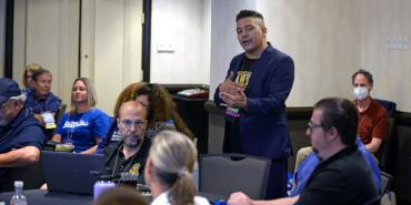 Photo of presenter Gerardo Muñoz speaking at AFT TEACH 2023