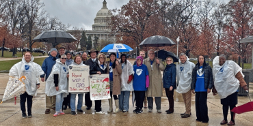 AFT members and retirees came to Washington, D.C. on Dec. 11, to rally for action on bipartisan legislation to eliminate the Windfall Elimination Provision and the Government Pension Offset.  
