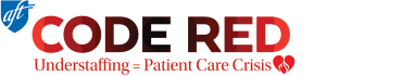 Code Red logo (reads "Code Red: Understaffing = Patient Care Crisis")