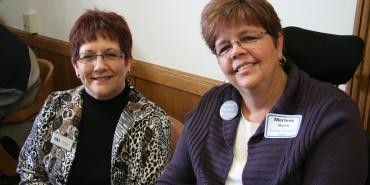 Bonnie Luisi, left, and Merlene Martin at the state Capitol in Salem in 2011.