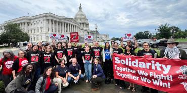 AFT members came to Washington, D.C. to speak out for free speech on campus.