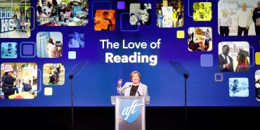 AFT President Randi Weingarten giving speech