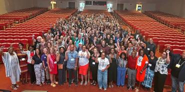 Participants assemble at the Martin Luther King Jr. International Chapel at Morehouse College.