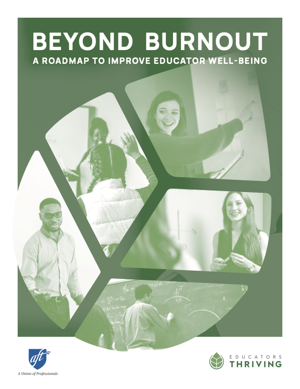 Report cover. Beyond Burnout: A Road-Map to Improve Educator Well-Being