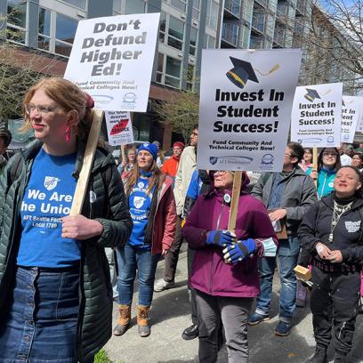 Washington state higher ed marchers