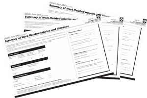 Graphic showing different injury and illness reporting forms