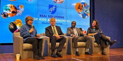 Weingarten speaks with representatives from the U.S. departments of Commerce, Labor and Education about funding CTE.