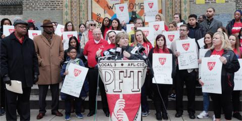 Randi Weingarten at PFT rally